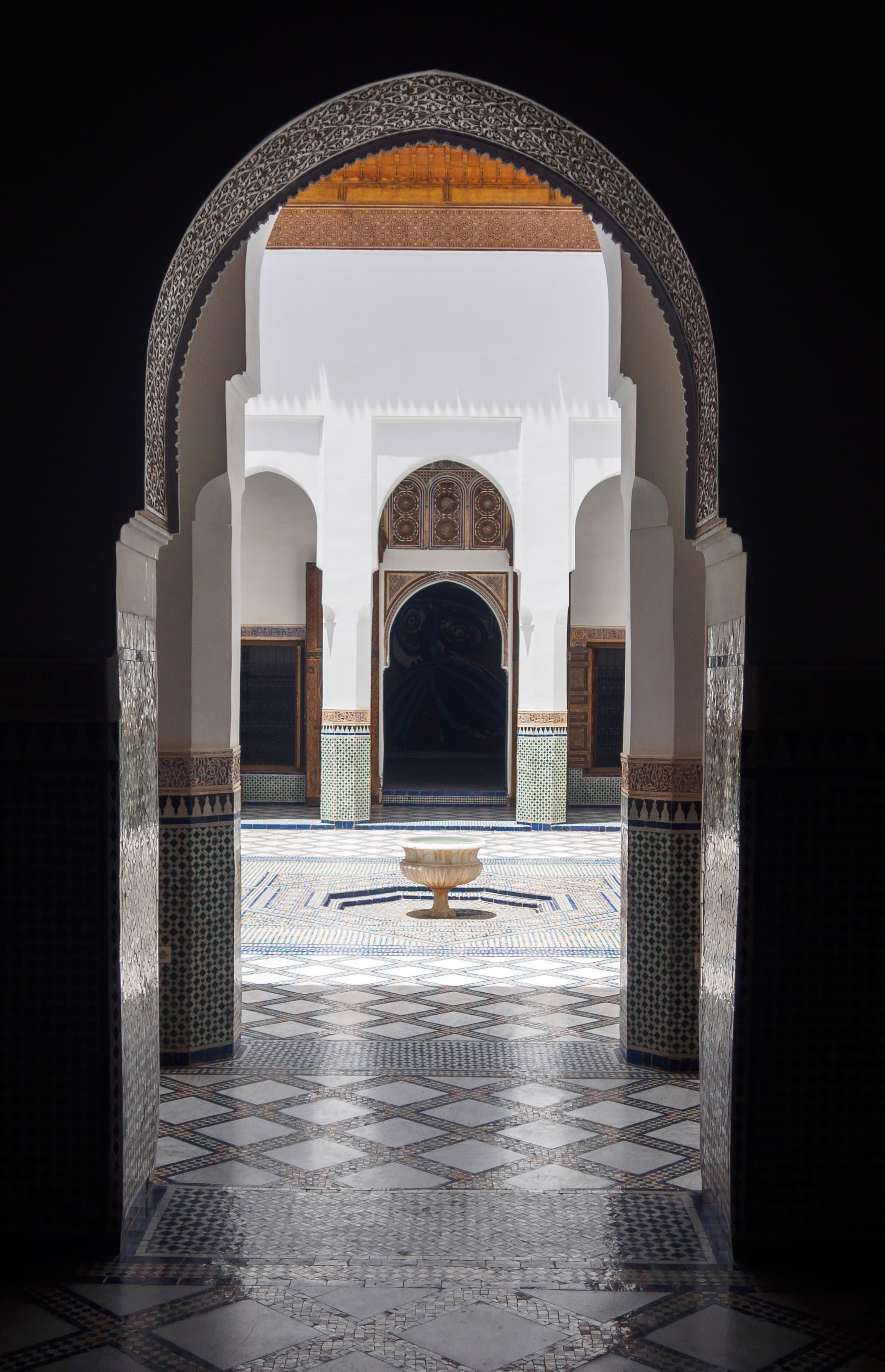 Zellige-tiled atrium of Dar Si Said