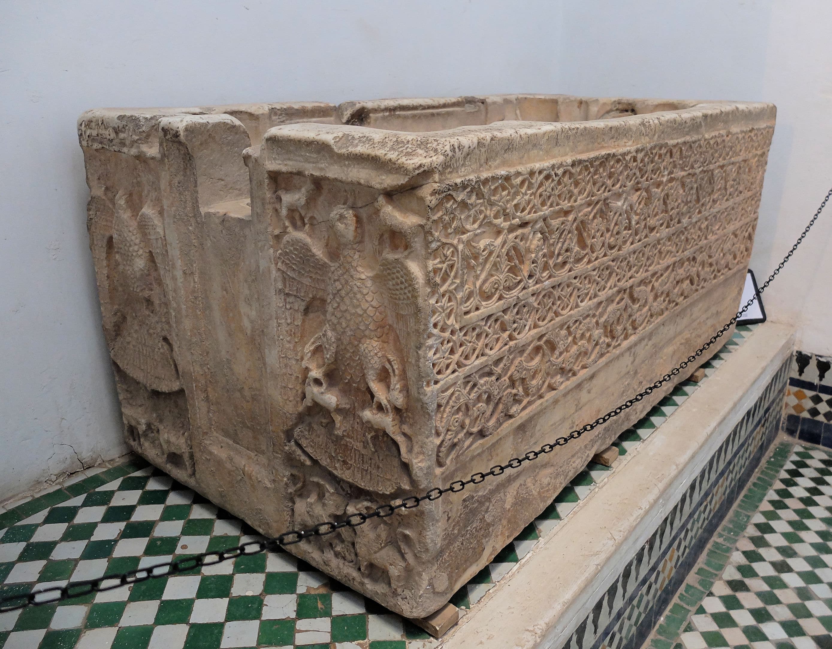 Carved fountain basin in Dar Si Said